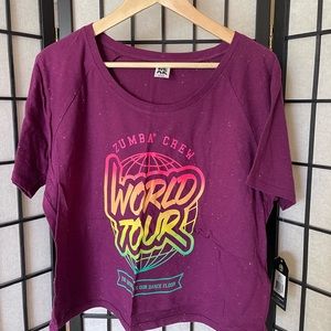 Zumba World Tour Crop T, New with Tags size Large